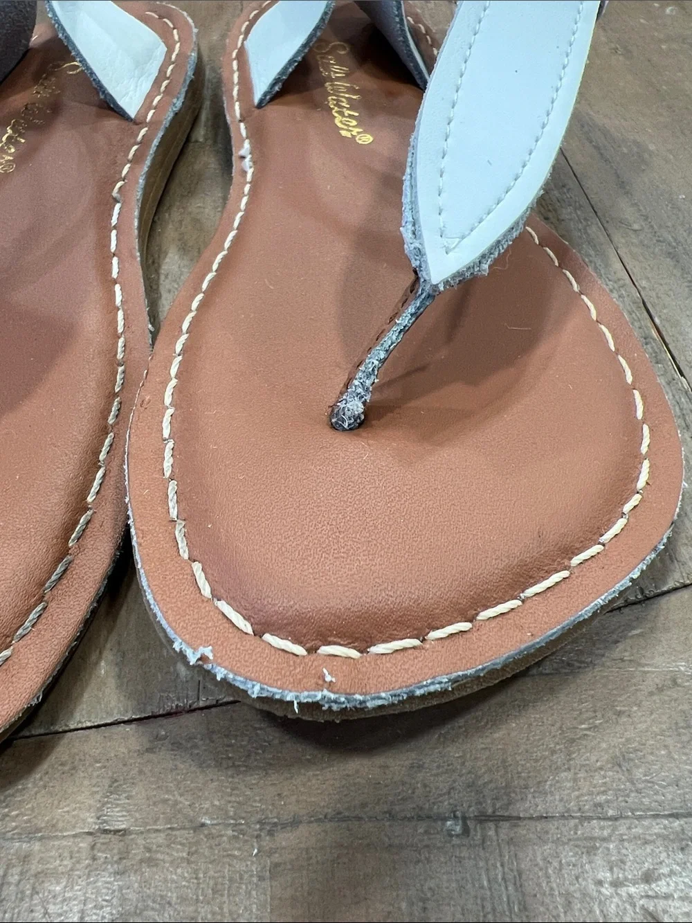Salt Water Sandals by Hoy white leather